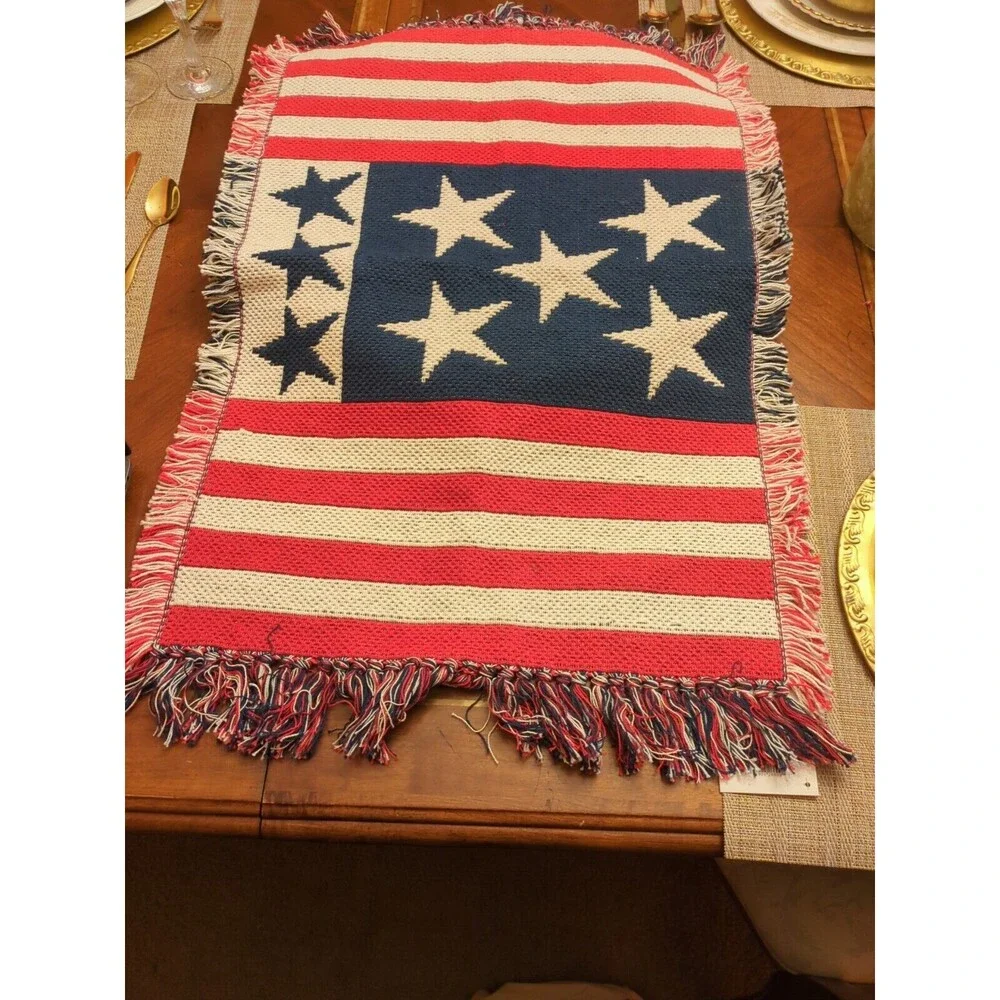 American Flag Jacquard USA PRINT Partriotic Rug 19